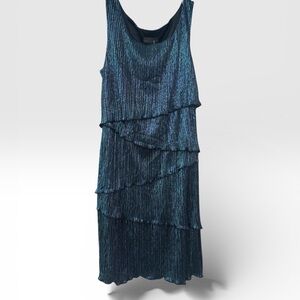 Connected Apparel Blue Midi Dress